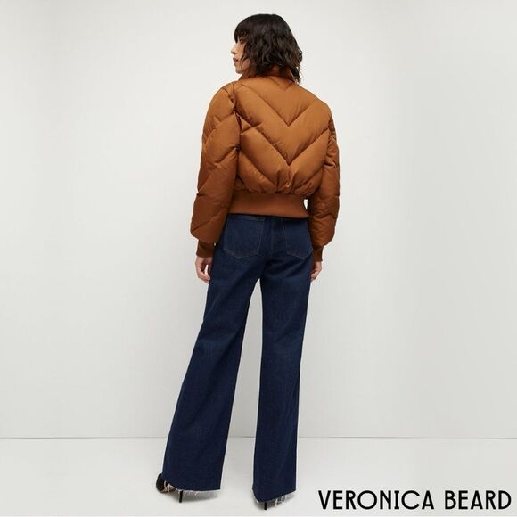 COPY - Veronica Beard **NWT** Burdette Quilted Down Puffer in Dark Ochre - Picture 4 of 9